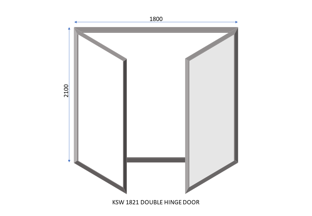 Aluminium 1821 Double Hinge Door 1800 x 2100