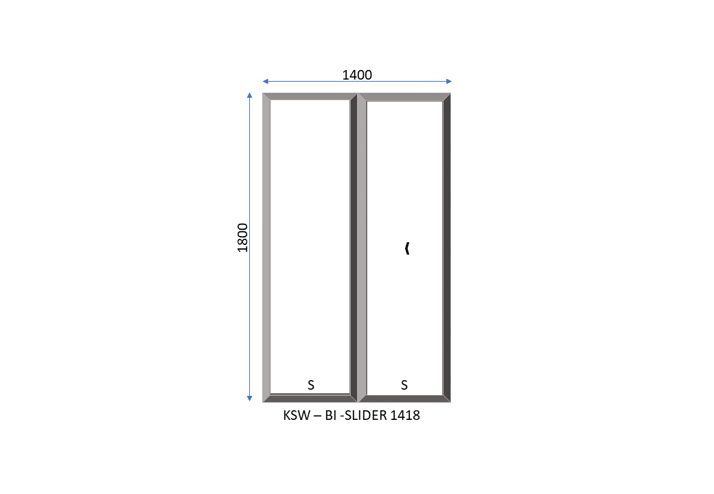 Bi-Slider Shower Door 1400 x 1800