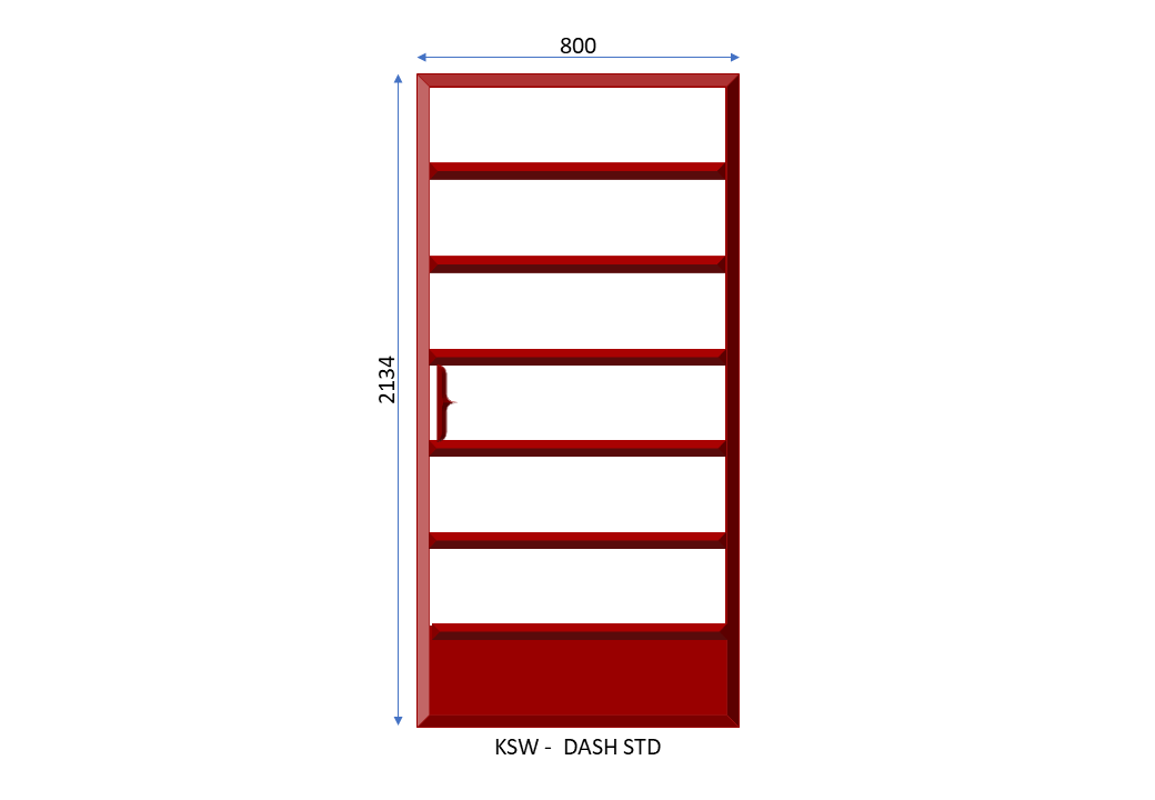 Steel Horizontal Bar Single Hinge Door 800 x 2134