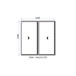 Aluminium Horizontal Standard Sliding Two Pane Window 1200 x 1200