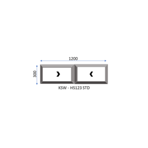 Aluminium Horizontal Standard Sliding Two Pane Window 1200 x 300