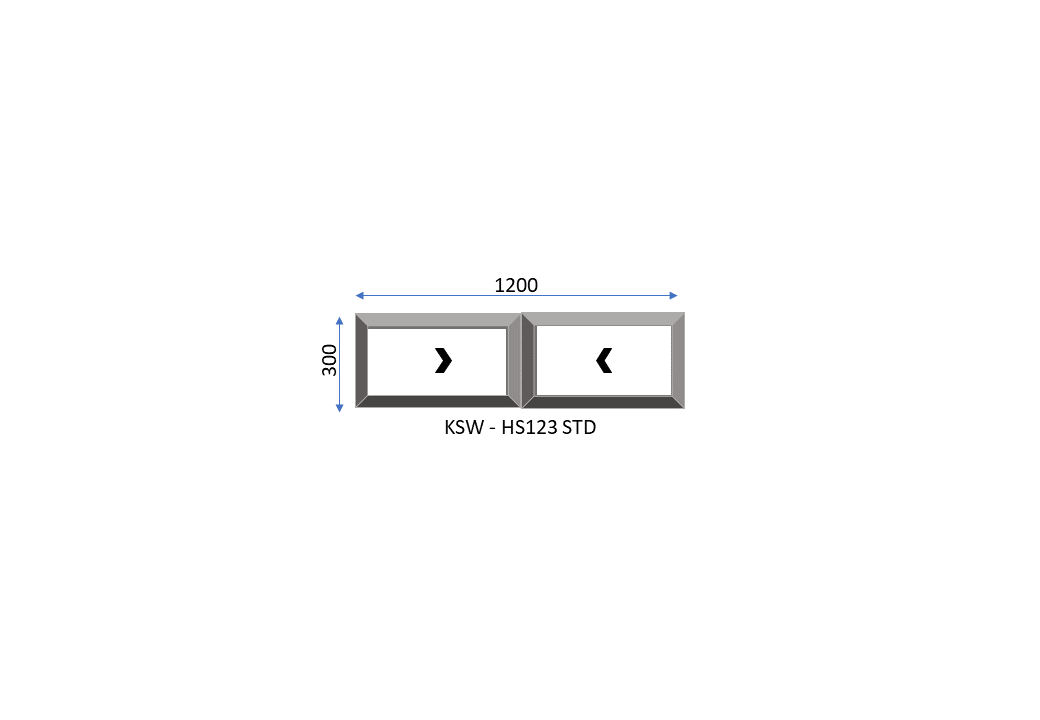 Aluminium Horizontal Standard Sliding Two Pane Window 1200 x 300