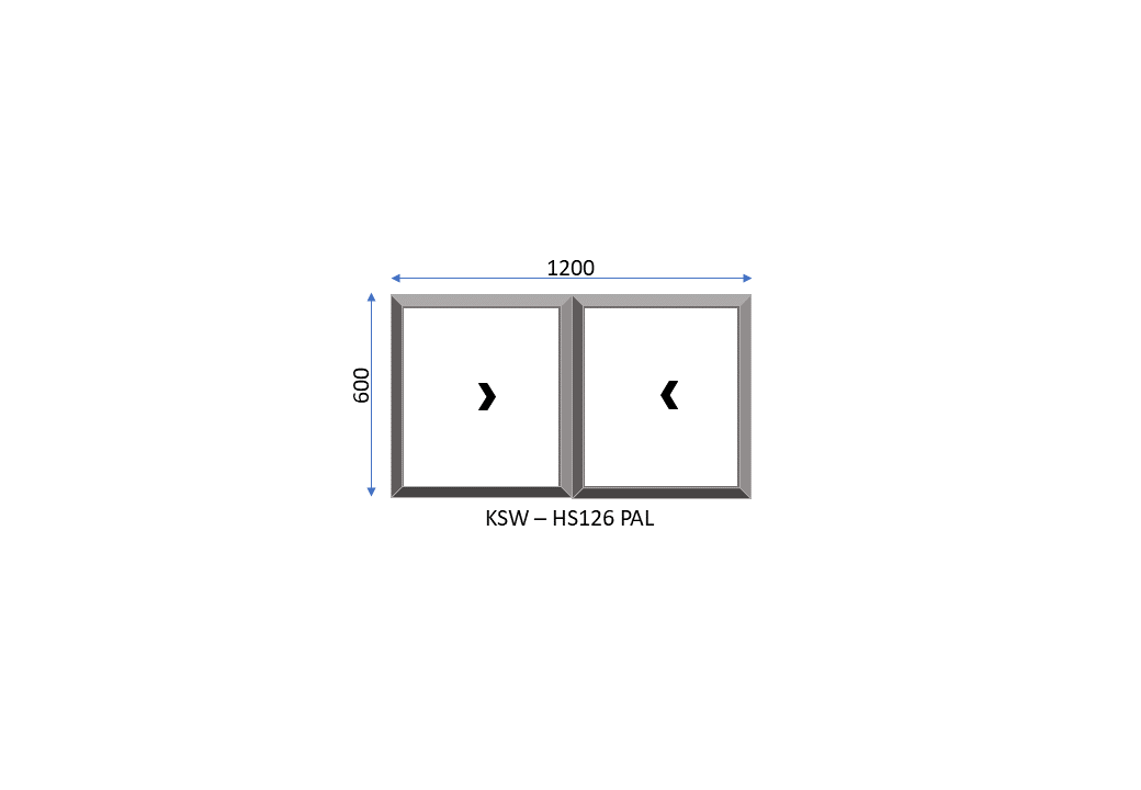 Aluminium Horizontal Palace Sliding Two Pane Window 1200 x 600