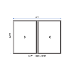 Aluminium Horizontal Standard Sliding Two Pane Window 1500 x 1200