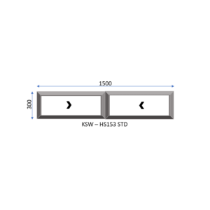 Aluminium Horizontal Standard Sliding Two Pane Window 1500 x 300