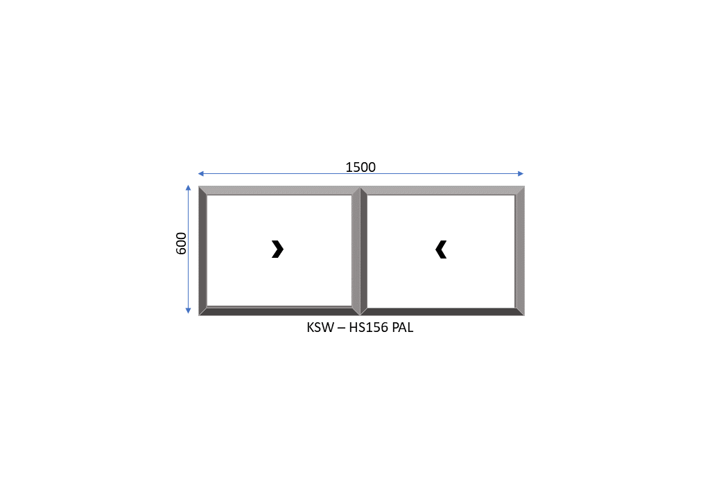 Aluminium Horizontal Palace Sliding Two Pane Window 1500 x 600