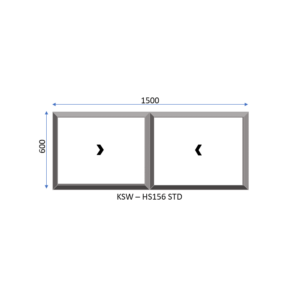 Aluminium Horizontal Standard Sliding Two Pane Window 1500 x 600