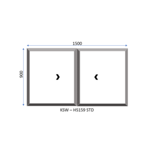 Aluminium Horizontal Standard Sliding Two Pane Window 1500 x 900