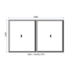 Aluminium Horizontal Standard Sliding Two Pane Window 1800 x 1200