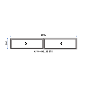 Aluminium Horizontal Standard Sliding Two Pane Window 1800 x 300