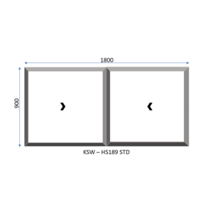 Aluminium Horizontal Standard Sliding Two Pane Window 1800 x 900