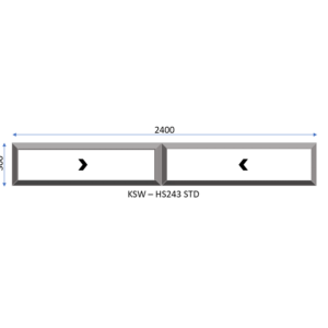 Aluminium Horizontal Standard Sliding Two Pane Window 2400 x 300