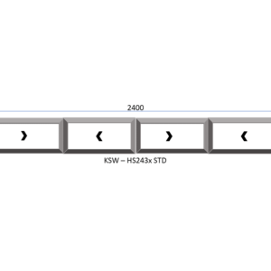 Aluminium Horizontal Standard Sliding Four Pane Window 2400 x 300
