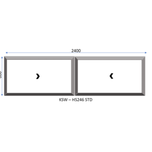 Aluminium Horizontal Standard Sliding Two Pane Window 2400 x 600