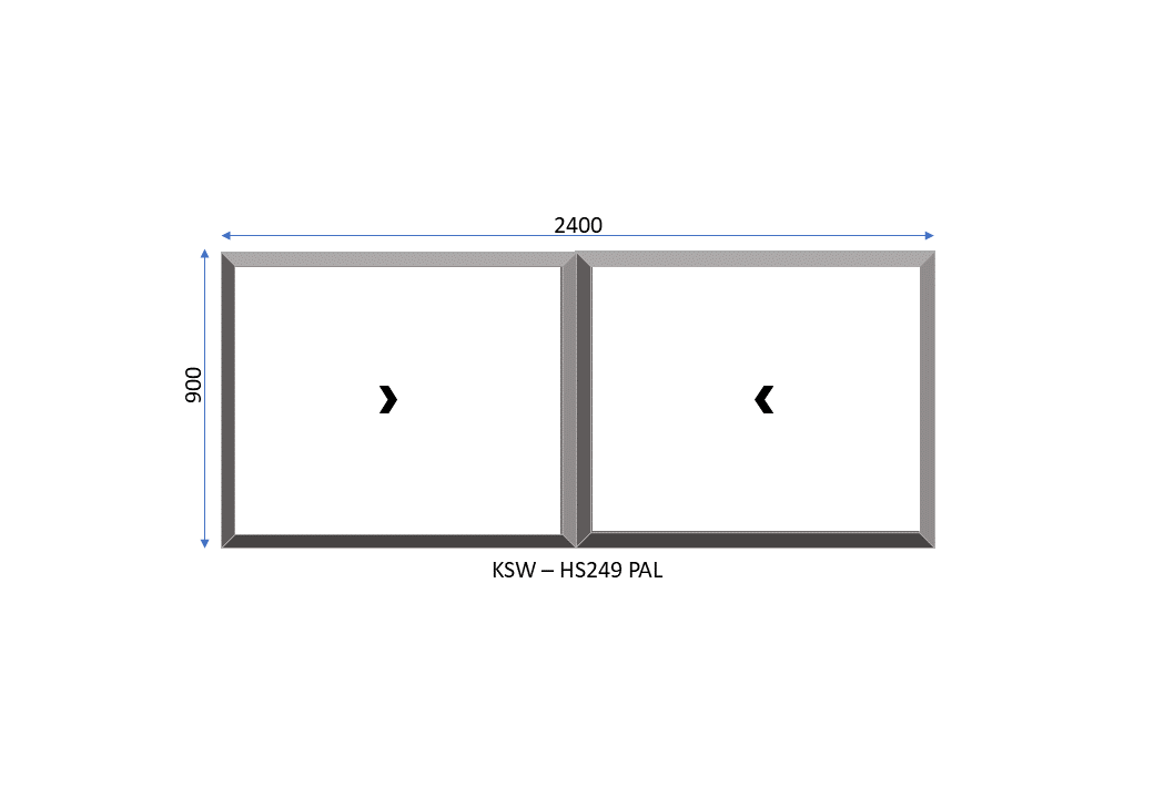 Aluminium Horizontal Palace Sliding Two Pane Window 2400 x 900