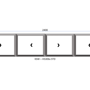 Aluminium Horizontal Standard Sliding Four Pane Window 3000 x 600
