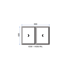 Aluminium Horizontal Palace Sliding Two Pane Window 900 x 600