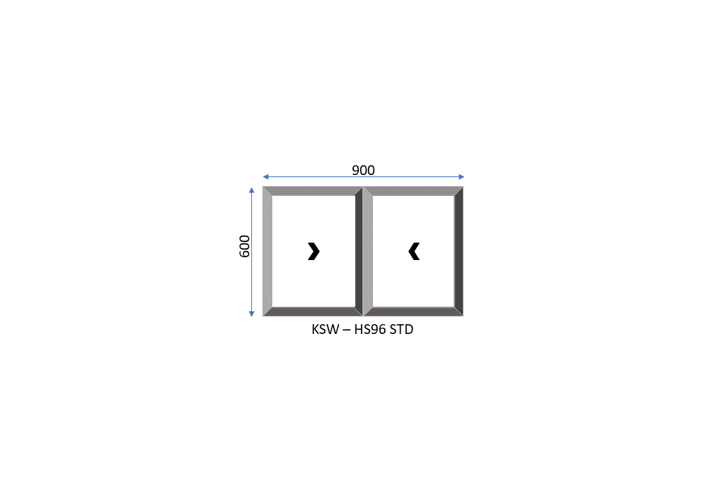 Aluminium Horizontal Standard Sliding Two Pane Window 900 x 600