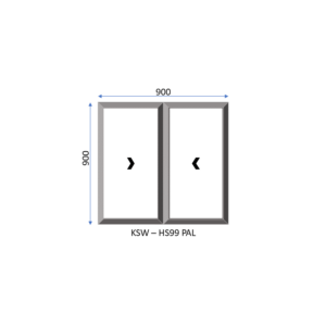 Aluminium Horizontal Palace Sliding Two Pane Window 900 x 900