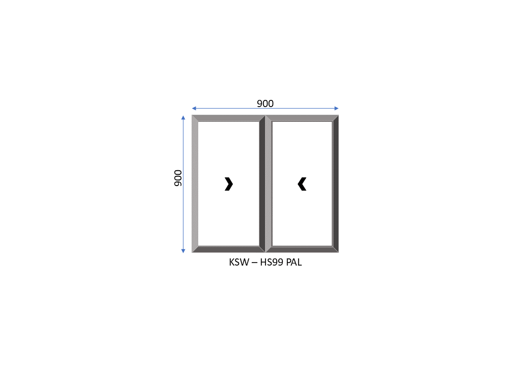 Aluminium Horizontal Palace Sliding Two Pane Window 900 x 900