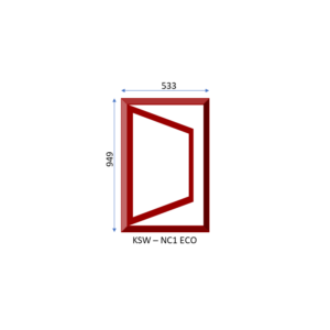Steel Full Pane Side Hung Window One Opener 533 x 949
