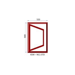 Steel Full Pane Side Hung Window One Opener 533 x 949