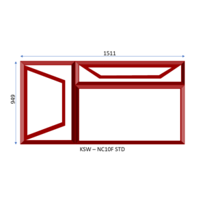 Steel Full Pane Side Hung Window One Opener With Fanlight 1511 x 949