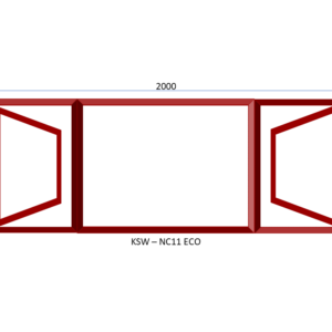 Steel Full Pane Side Hung Window Two Openers 2000 x 949