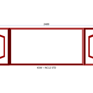 Steel Full Pane Side Hung Window Two Openers  2489 x 949