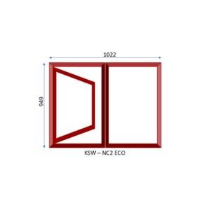 Steel Full Pane Side Hung Window One Opener 1022 x 949