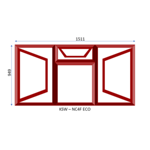 Steel Full Pane Side Hung Window Two Openers With Fanlight 1511 x 949