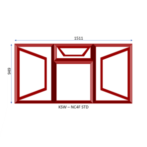 Steel Full Pane Side Hung Window Two Openers With Fanlight 1511 x 949