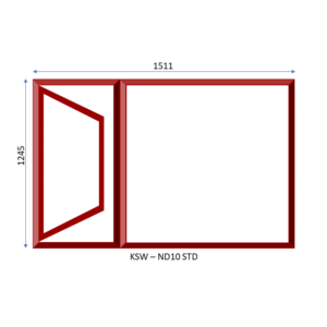 Steel Full Pane Side Hung Window One Opener 1511 x 1245