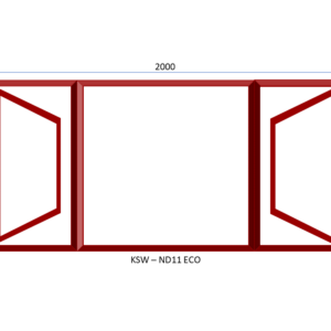 Steel Full Pane Side Hung Window Two Openers 2000 x 1245