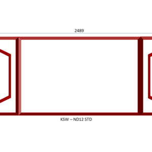 Steel Full Pane Side Hung Window Two Openers 2489 x 1245