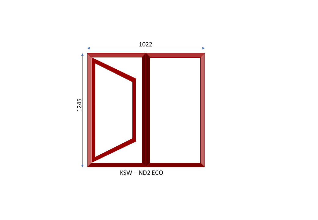 Steel Full Pane Side Hung Window One Opener 1022 x 1245