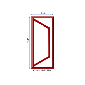 Steel Full Pane Side Hung Window One Opener 533 x 1540