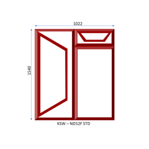 Steel Full Pane Side Hung Window One Opener With Fanlight 1022 x 1540
