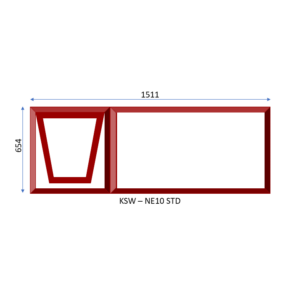 Steel Full Pane Top Hung Window One Opener 1511 x 654