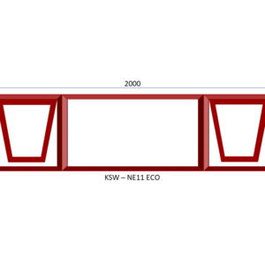 Steel Full Pane Top Hung Window Two Openers 2000 x 654