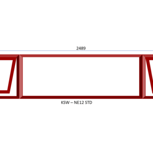 Steel Full Pane Top Hung Window Two Openers 2489 x 654