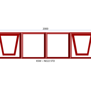 Steel Full Pane Top Hung Window Two Openers 2000 x 654