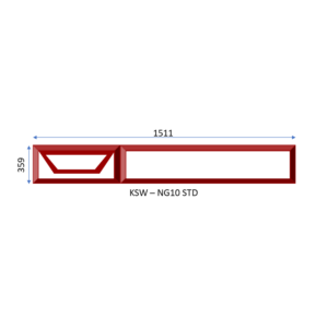 Steel Full Pane Top Hung Window One Opener 1511 x 359