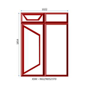 Steel Full Pane Side Hung Window One Opener With Fanlight 1022 x 1854