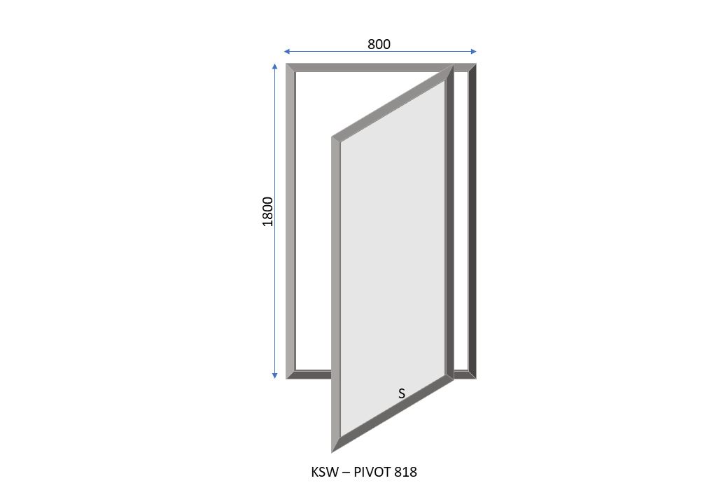 Pivot Shower Door 800 x 1800