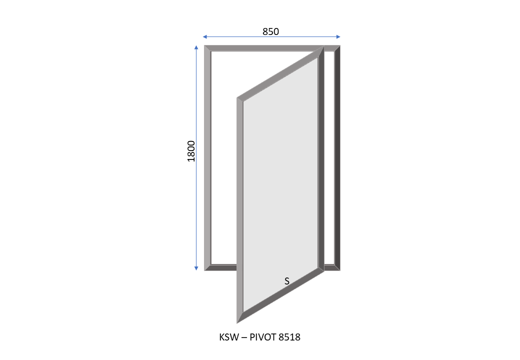 Pivot Shower Door 850 x 1800