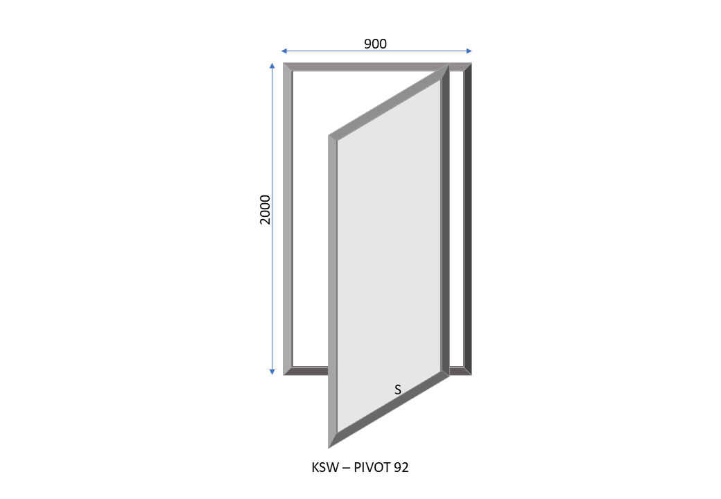 Pivot Shower Door 900 x 2000