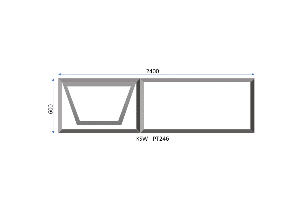 Aluminium PT246 One Vent Window 2400 x 600