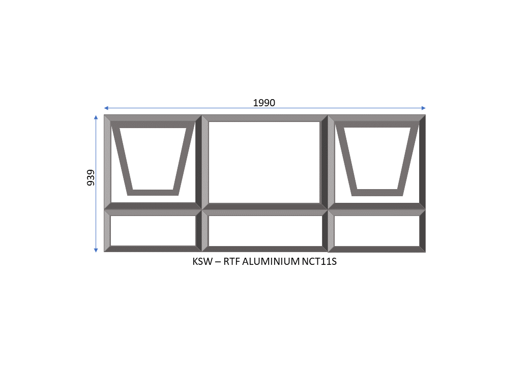 Aluminium Ready to Fit Window Two Openers 1990 x 939