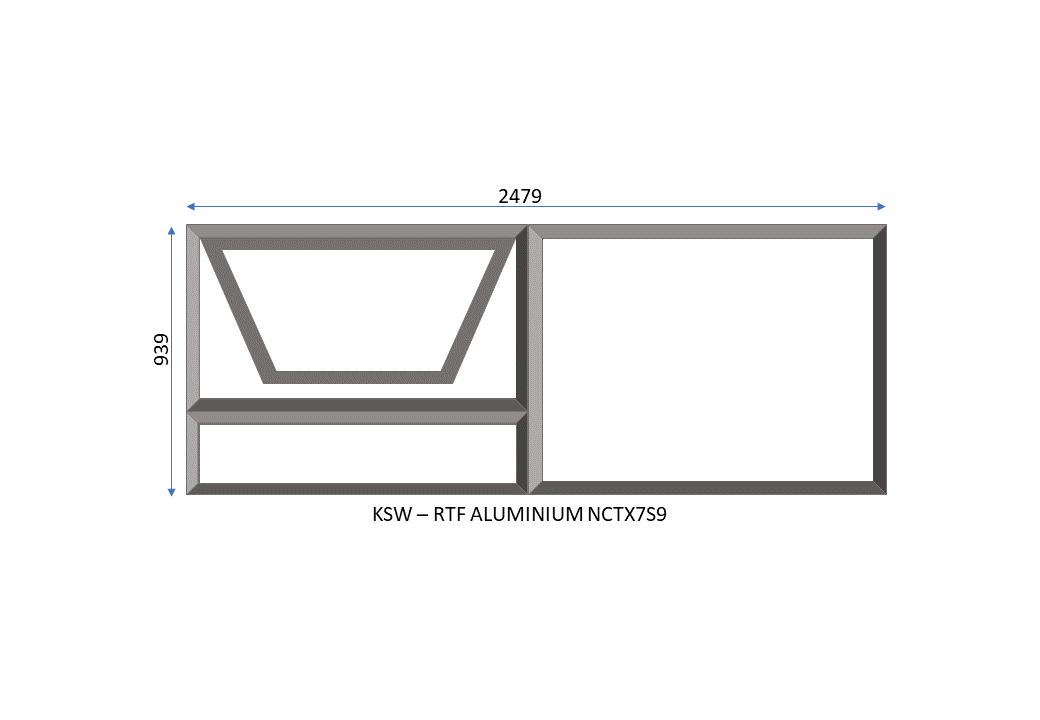 Aluminium Ready to Fit Window One Opener 2479 x 939